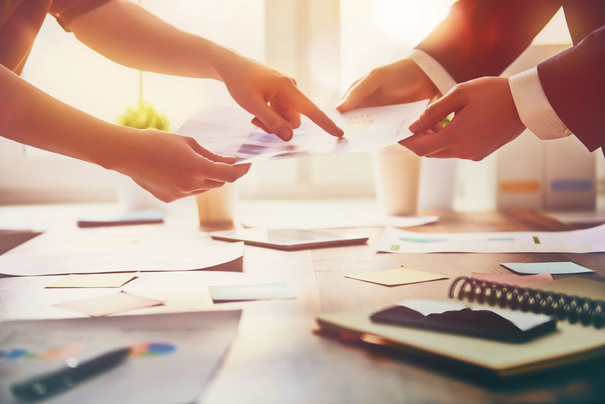 Pointing at paper Pointing at paper